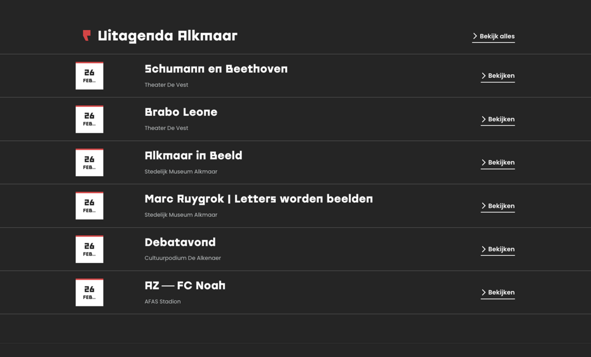 Agenda in Alkmaar