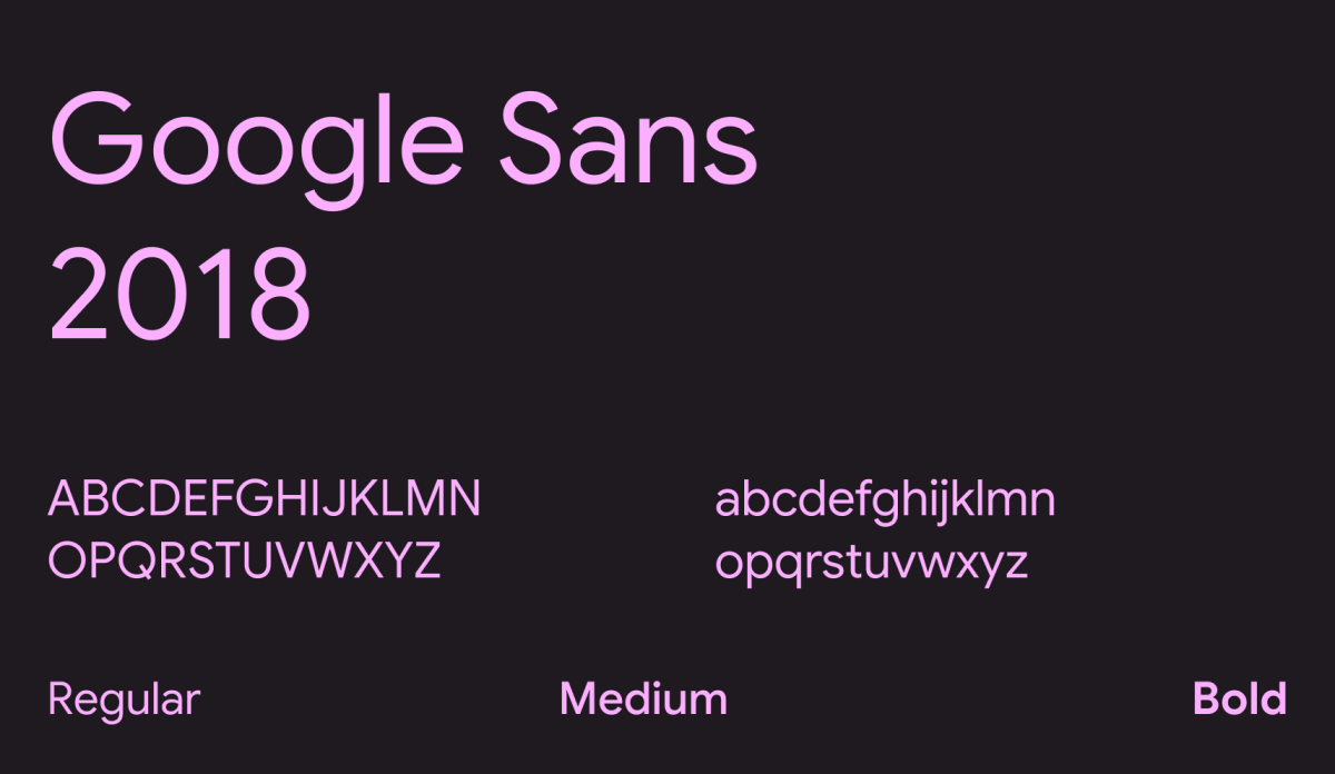 Google Sans voorbeeld