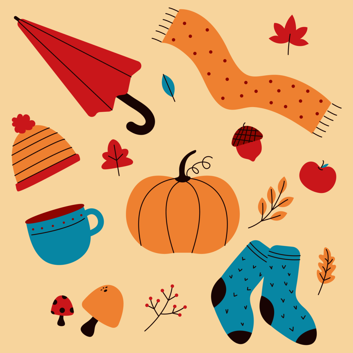 Herfstkleuren illustratie door Hanin Abouzeid van Unsplash