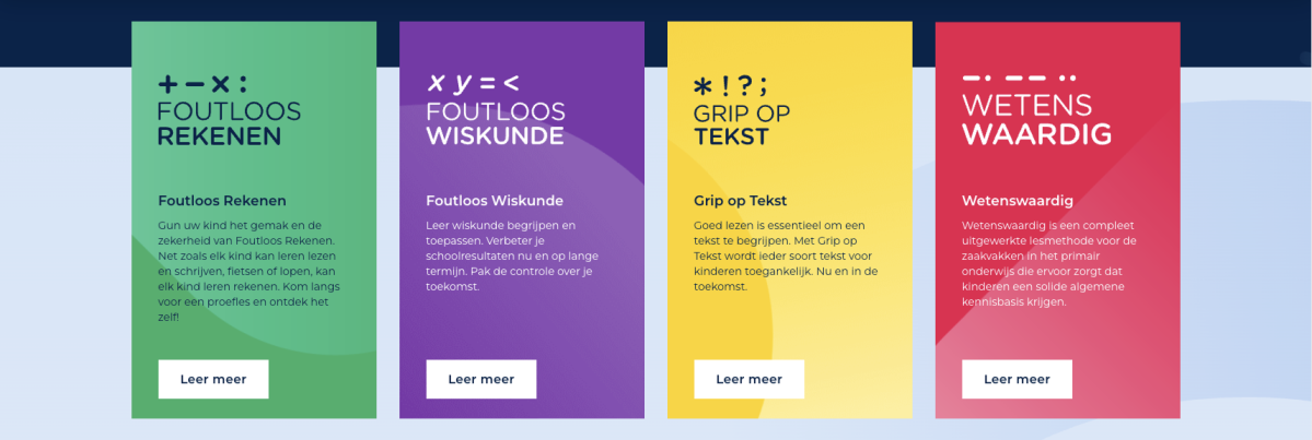 NMI leermethodes in kleurrijke blokken