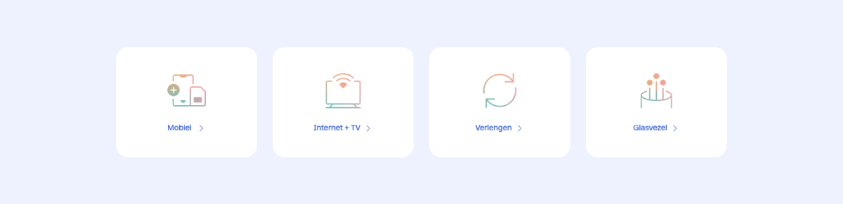 Odido links met icoontjes