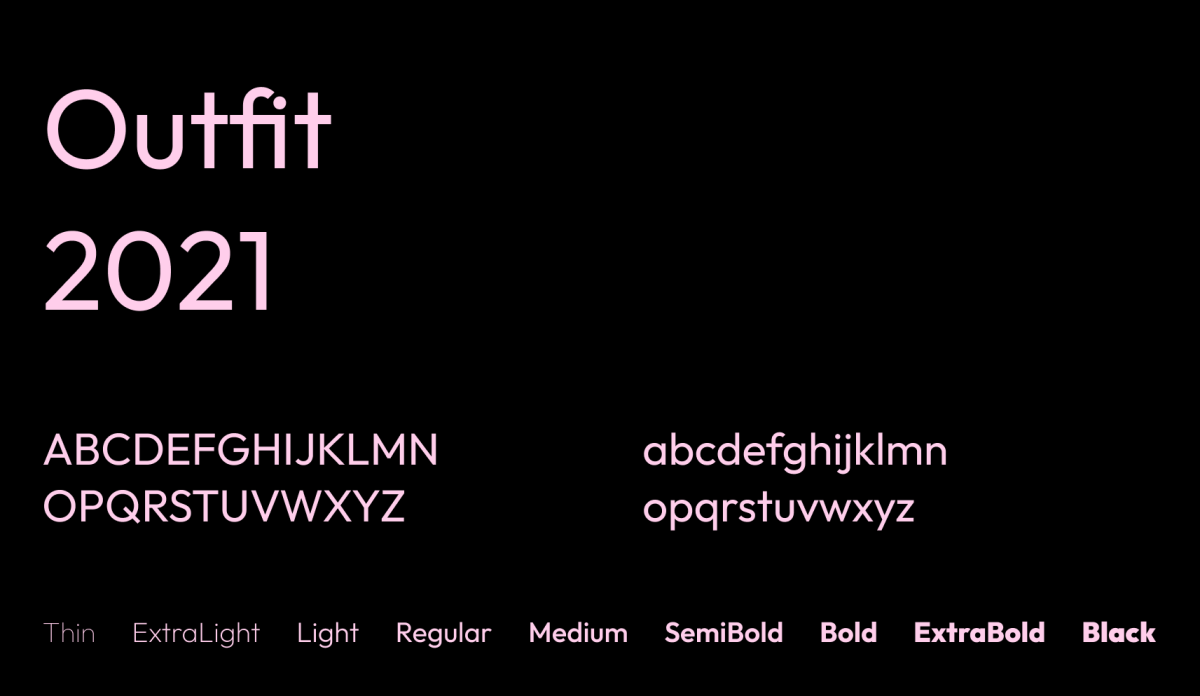 Outfit (lettertype) voorbeeld