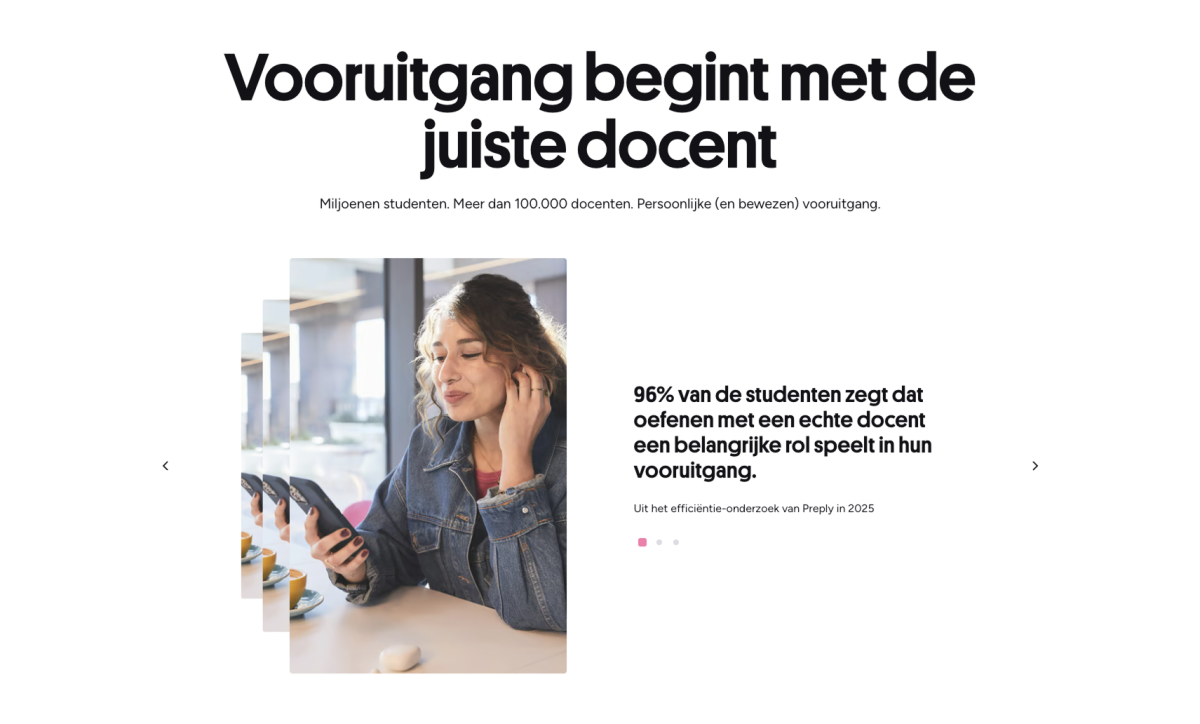 Preply vooruitgang slider