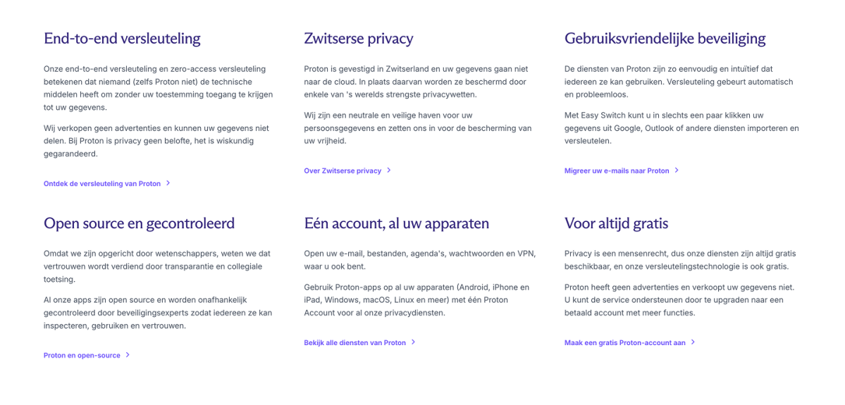 Proton features typografie