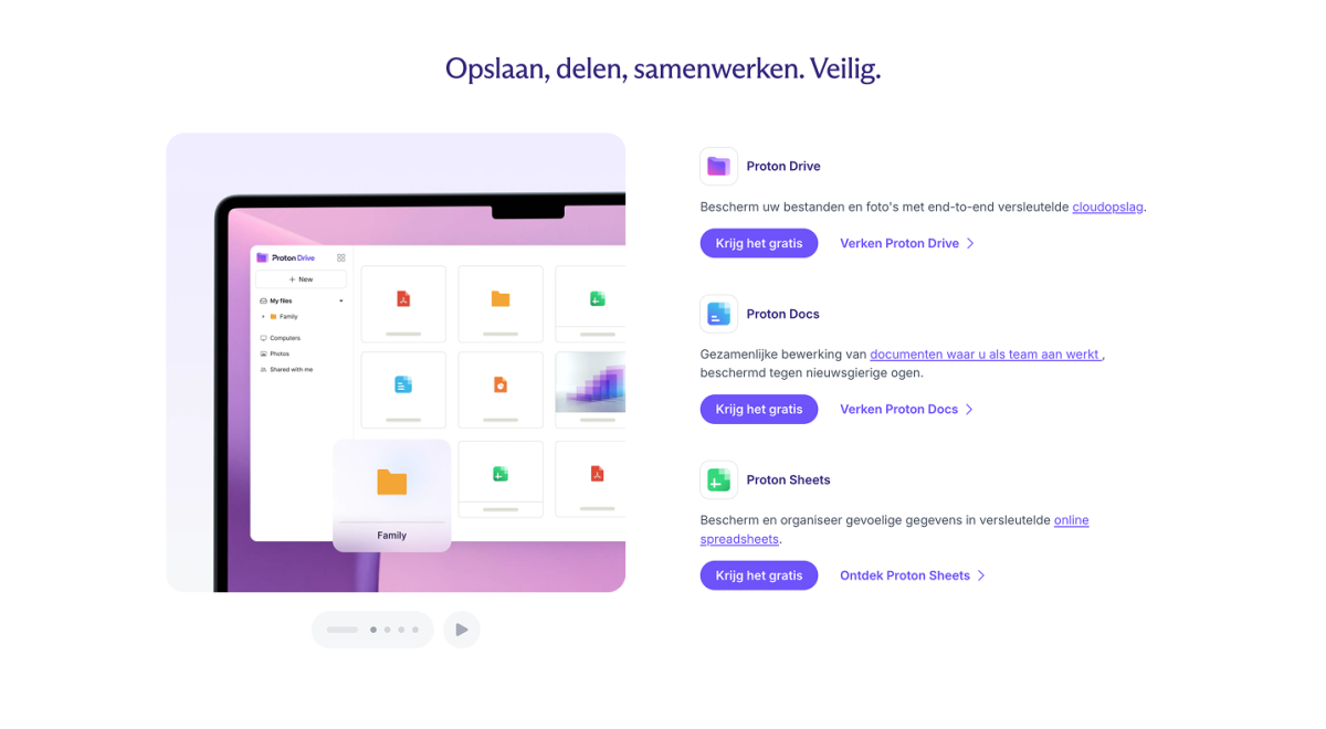 Proton opslaan delen en samenwerken