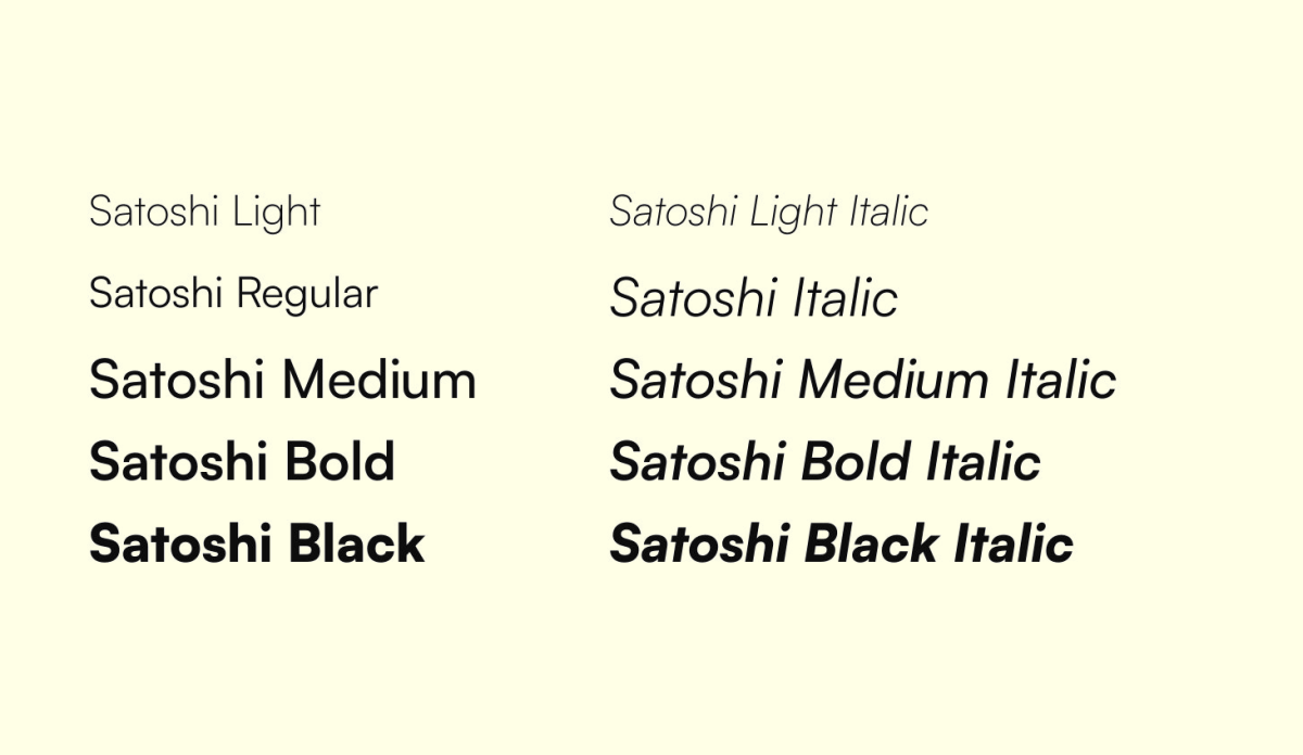 Satoshi lettertype diktes