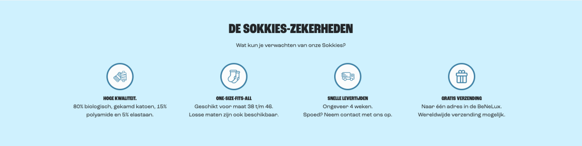 Sokkies zekerheden met icoontjes