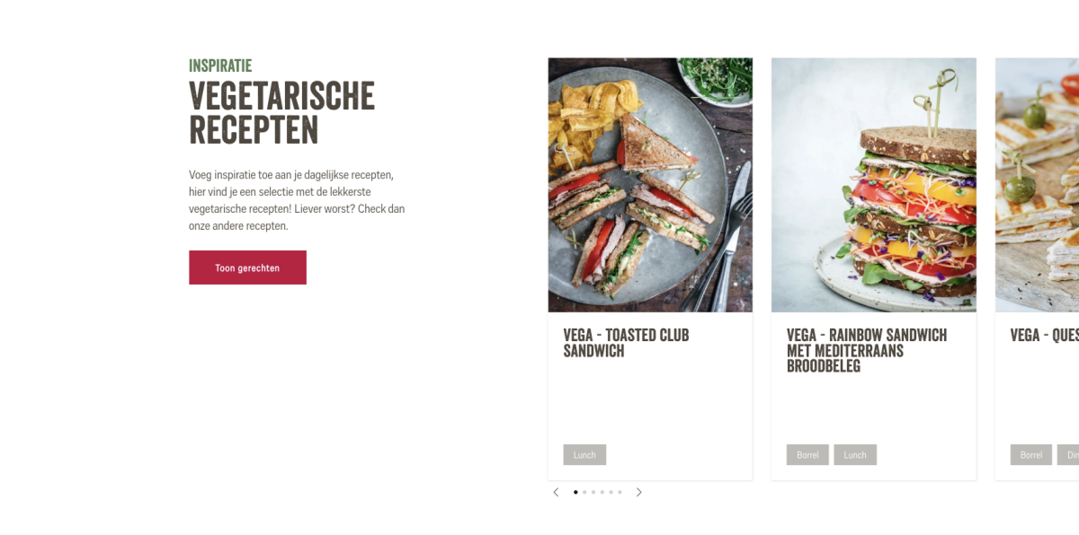 Stegeman Vegetarische recepten in slider