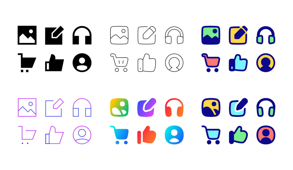 Streamline icons in verschillende stijlen