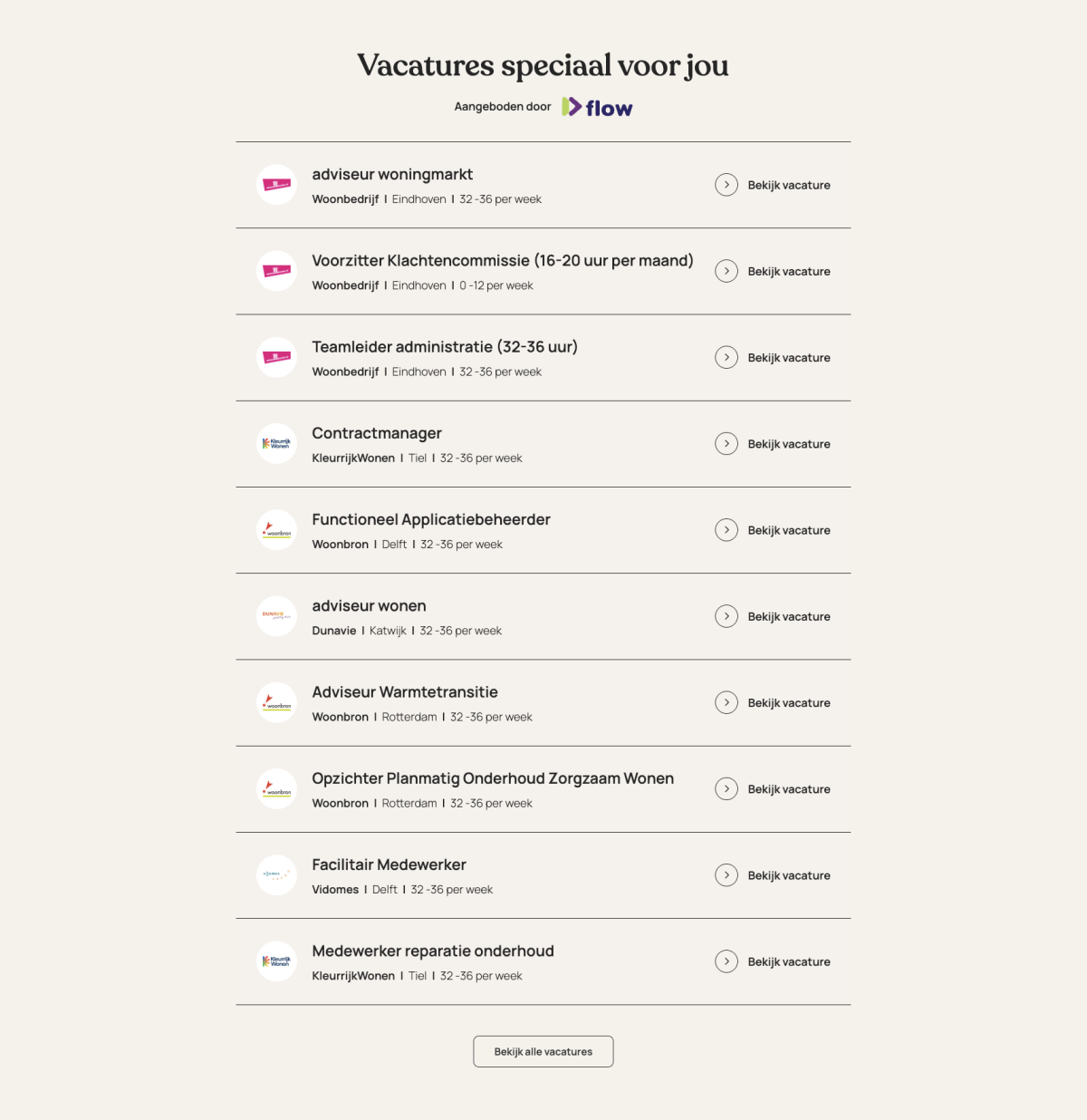 Wooncorporaties vacatures