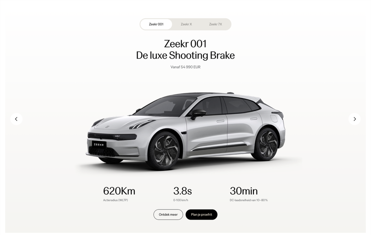 Zeekr automodellen