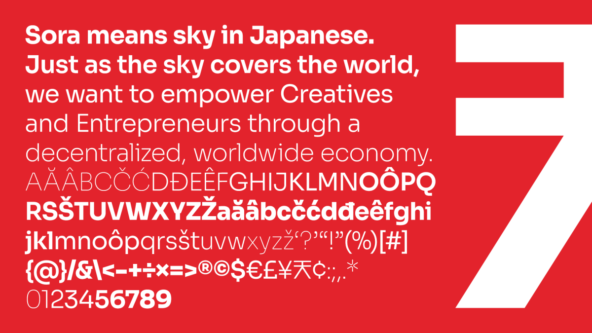 Sora lettertype tekst