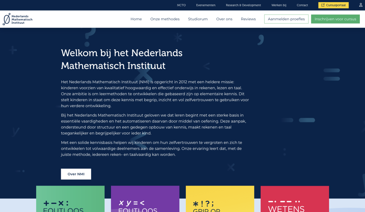 Website van Nederlands Mathematisch Instituut