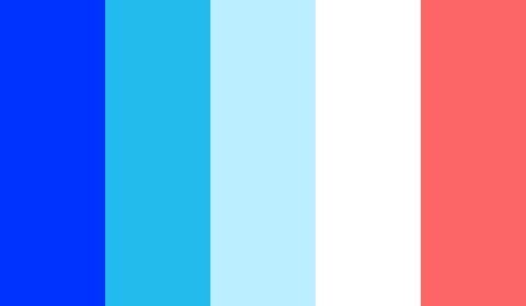 Blauw, wit en rood kleurenpalet