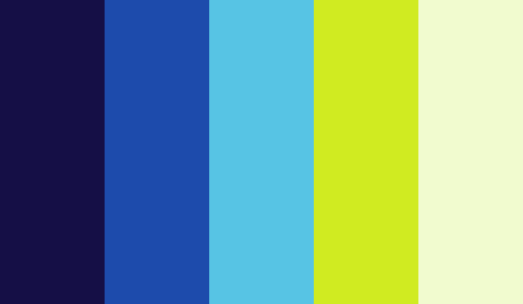 Donkerblauw, blauw en groen kleurenpalet