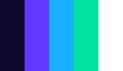 Paars, blauw en turquoise kleurenpalet