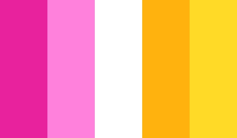 Roze, geel en wit kleurenpalet