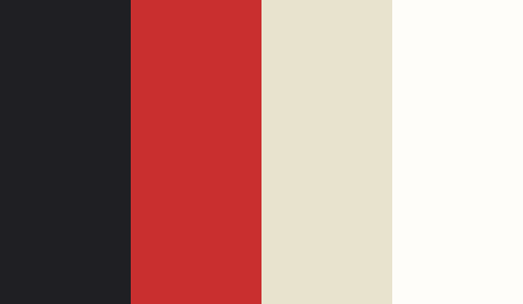Zwart, rood en beige kleurenpalet